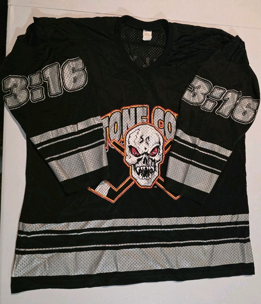 VTG OFFICIAL WWF Stone Cold Steve Austin Hell Yeah 3:16 Jersey Hockey XXL -USA